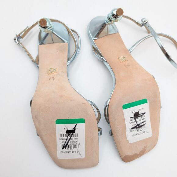 Badgley Mischka Ivette Pearl Heel Evening Sandals Women's Blue Size US6.5M EU37 - Picture 8 of 11